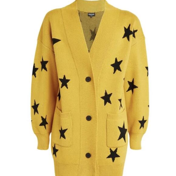 KEISER-CLARK: Men's Yellow/Black Cardigan - Size M - Picture 5 of 6
